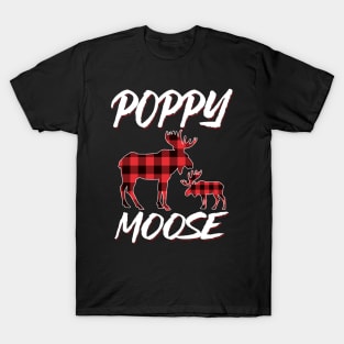 Red Plaid Poppy Moose Matching Family Pajama Christmas Gift T-Shirt